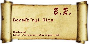 Borsányi Rita névjegykártya