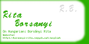 rita borsanyi business card